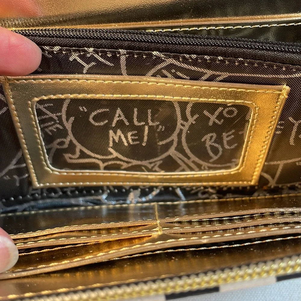 Betsey Johnson Black and White Striped Wallet
